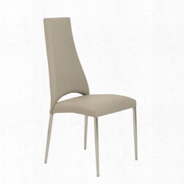 Eurostyle Tara Dining Chair In Taupe Leatherette (set Of 4)