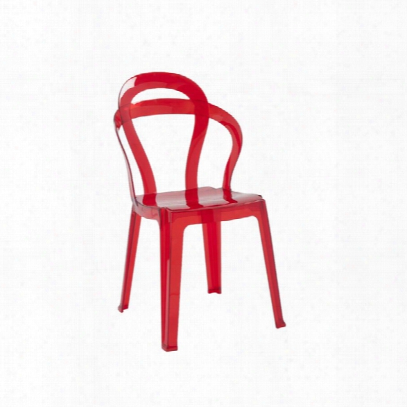 Eurost Yle Titi Stacking Side Chair Red (set Of 4)