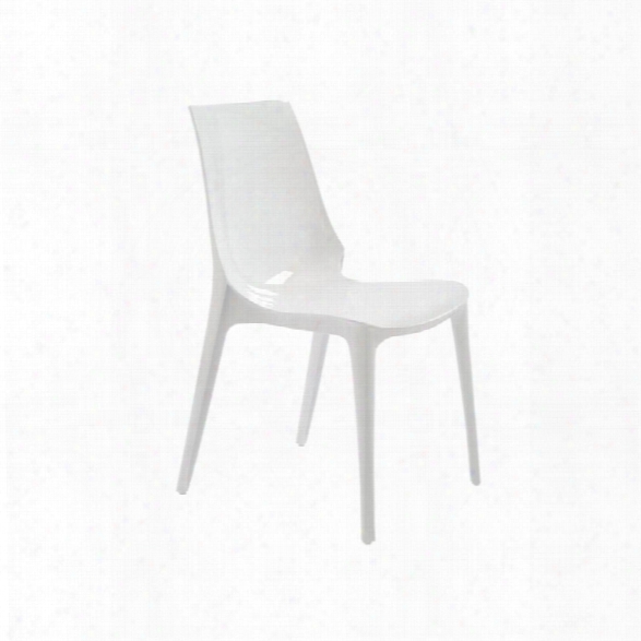 Eurostyle Vanity Stacking Side Chair In Glossy White (set Of 4)