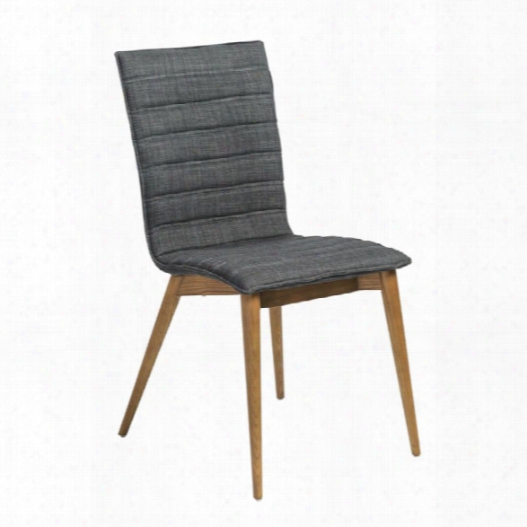 Eurostyle Yoland Dining Chair In Charcoal Fabric (set Of 2)