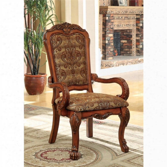 Furniture Of America Douglas Dining Arm Chair In Oak (set Of 2)