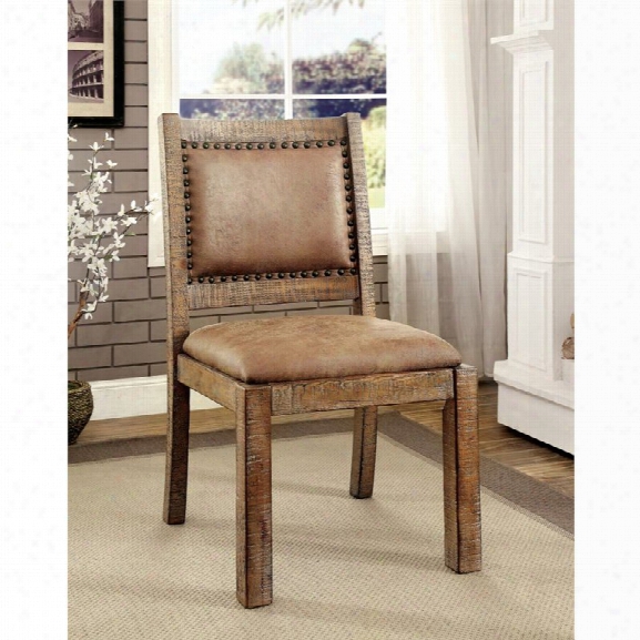 Furniture Of America Quillis Faux Leather Dining Chair (set Of 2)