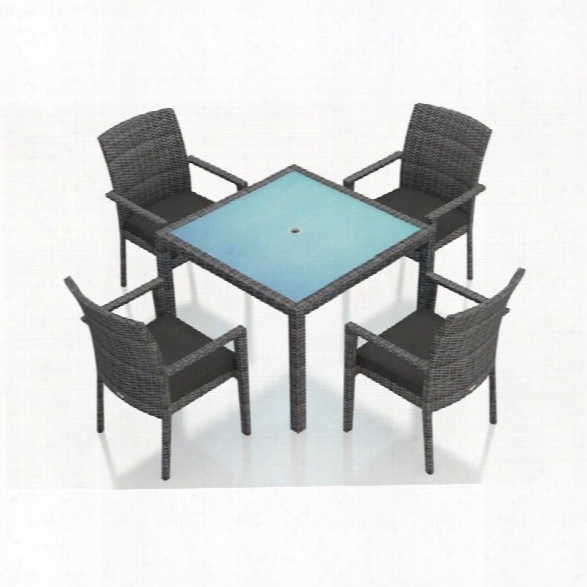 Harmonia Living District 5 Piece Square Patio Dining Set In Charcoal