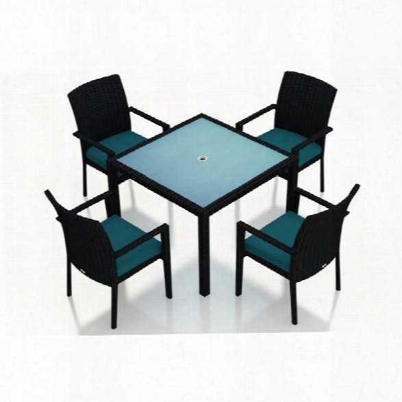 Harmonia Living Urbana 5 Piece Patio Dining Set In Spectrum Peacock