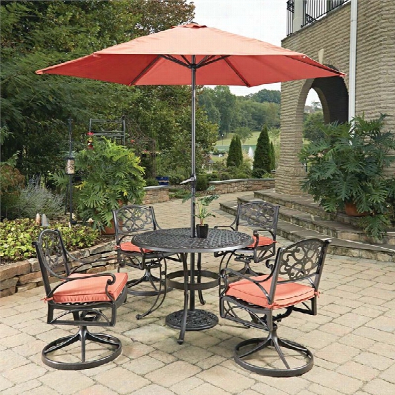 Home Styles Biscayne 7 Piece 42 Round Patio Dining Set In Rust Bronze