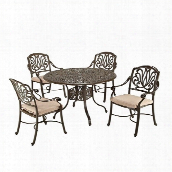 Home Styles Floral Blossom Taupe 5 Piece Dining Set