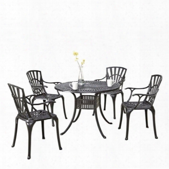 Home Styles Largo 5 Piece Patio Dining Set In Charcoal