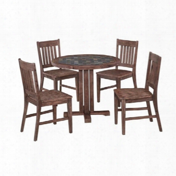 Home Styles Morocco 5 Piece Dining Set In Wire Brushed