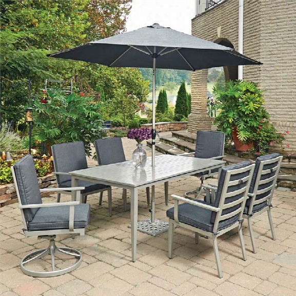 Home Styles South Beach 9 Piece Patio Dining Set In Gray