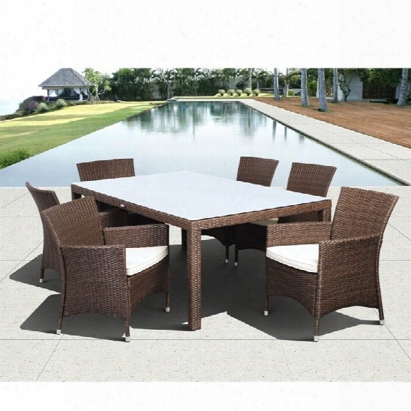 International Home Liberty 7 Piece Wicker Patio Dining Set In Brown