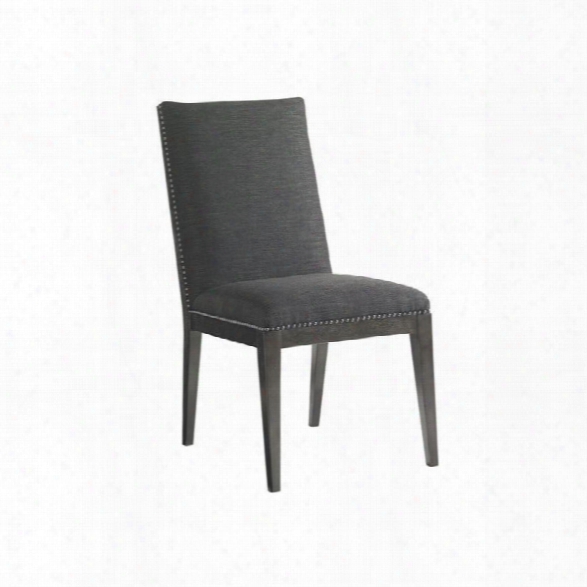 Lexington Carrera Vantage Fabric Upholstered Side Chair In Gray Mist