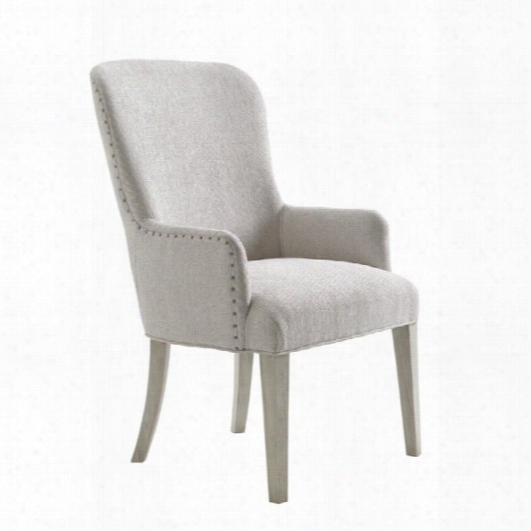 Lexington Oyster Bay Baxter Upholstered Dining Arm Chair In Sea Pearl