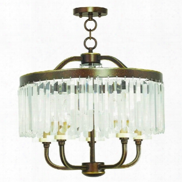 Livex Ashton Convertible Chandelier In Hand Painted Palacial Bronze