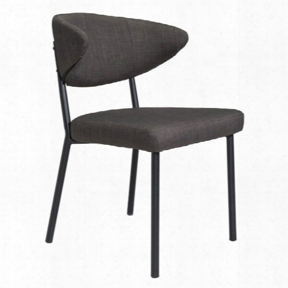 Maklaine Dining Chair In Charcoal Gray (set Of 2)