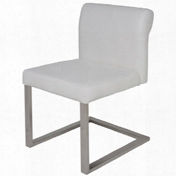 Nuevo Bruno Leather Dining Side Chair In White