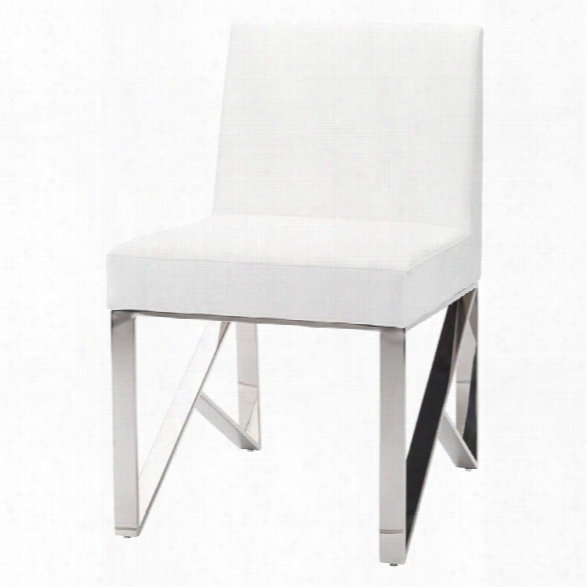Nuevo Jacqueline Faux Leather Dining Side Chair In White