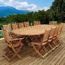 International Home Amazonia Teak 13 Piece Extendable Patio Dining Set