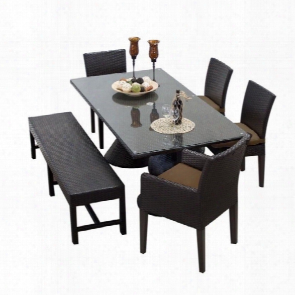 Tkc Napa 6 Piece Wicker Patio Dining Set In Cocoa