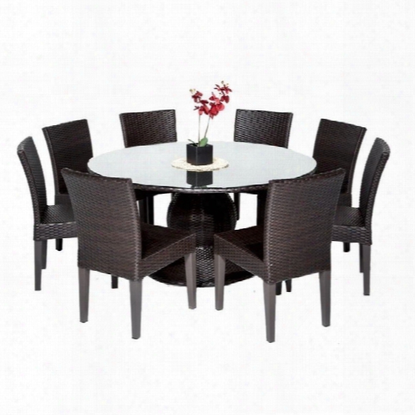 Tkc Napa 60 9 Piece Wicker Patio Dining Set In Espresso