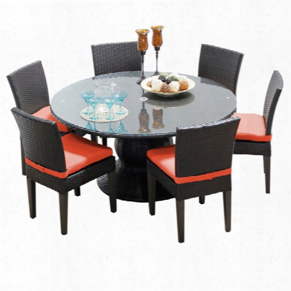 Tkc Napa 7 Piece 60 Round Glass Top Patio Dining Set