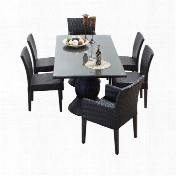 Tkc Napa 7 Piece Wicker Patio Dining Set In Espresso