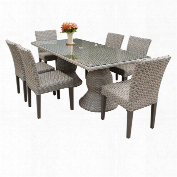 Tkc Oasis 7 Piece 80 Glass Top Patio Dining Set