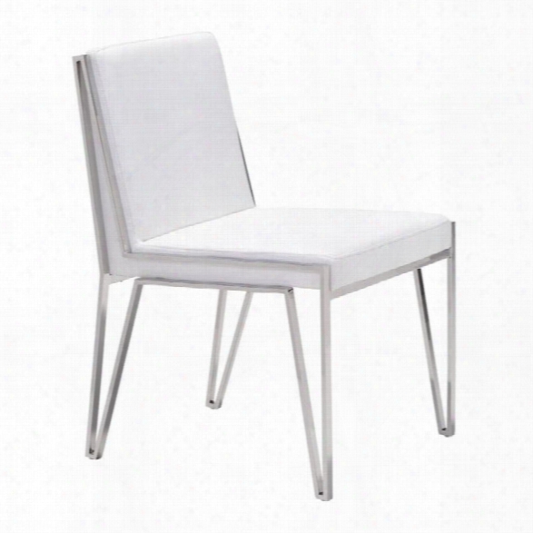 Zuo Kylo Faux Leather Dining Chair In White (set Of 2)