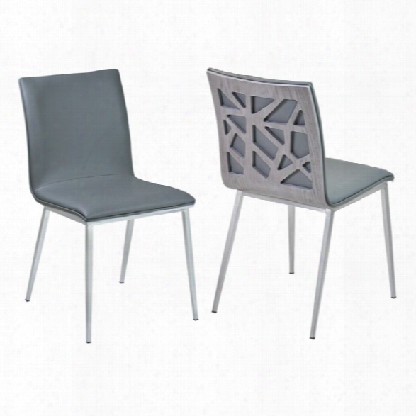 Armen Living Crystal Dining Chair In Gray (set Of 2)