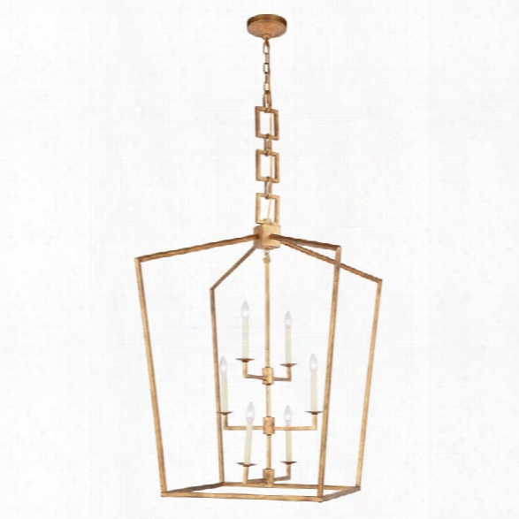 Elegant Lighting Denmark 6 Light Chandelier In Golden Iron