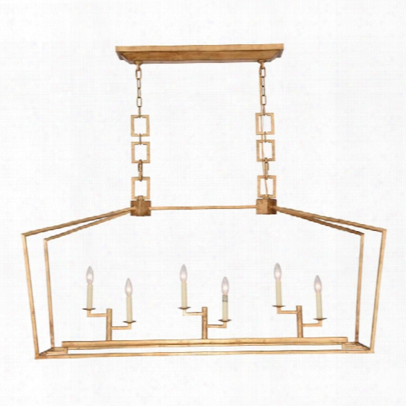 Elegant Lighting Denmark 6 Light Kitchen Island Pendant In Golden Iron