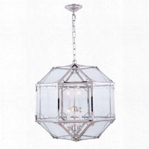 Elegant Lighting Gordon 4 Light Pendant In Polished Nickel