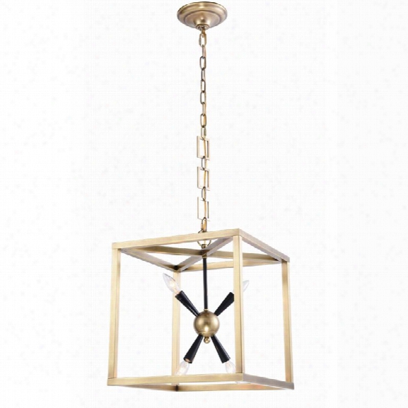 Elegant Lighting Lexy 4 Light Pendant In Burnished Brass