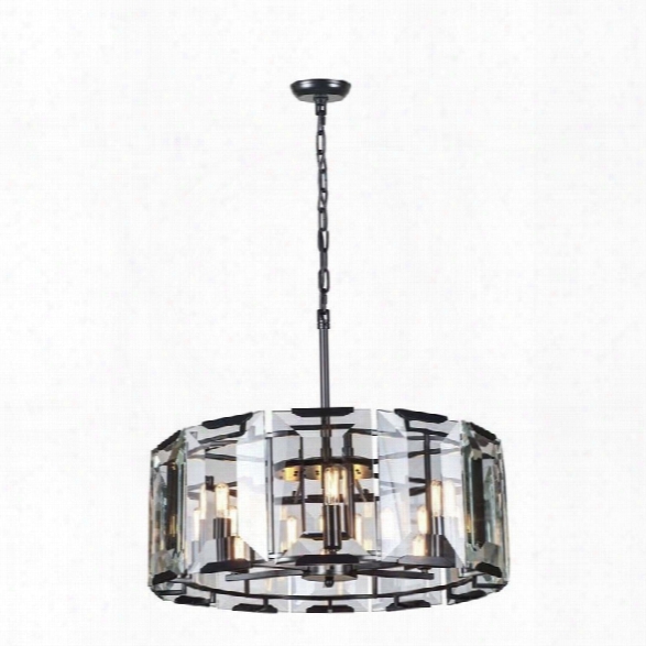 Elegant Lighting Monaco 26 6 Light Glass Crystal Pendant Lamp