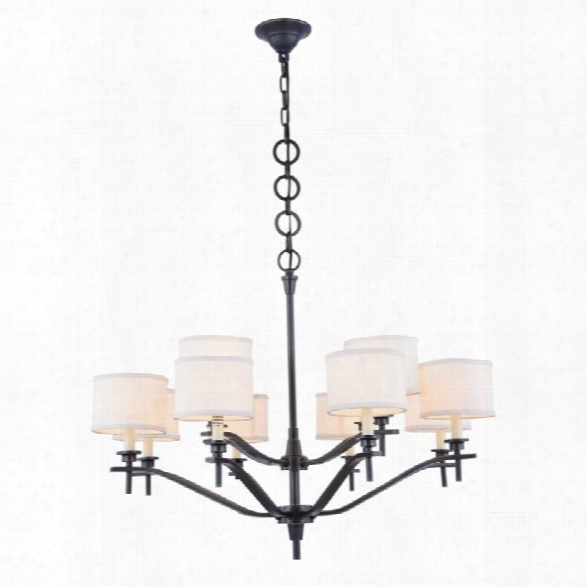 Elegant Lighting Segovia 12 Light Chandelier In Bronze