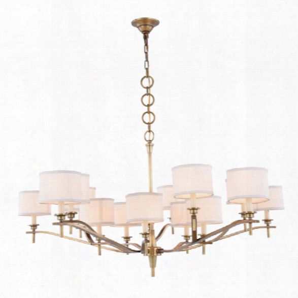 Elegant Lighting Segovia 15 Light Chandeler In Burnished Brass