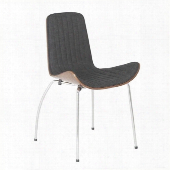 Eurostyle Curt Dining Chair In Dark Gray And Walnut