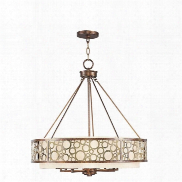 Livex Avalon Chandelier In Palacial Bronze With Gilded Accents