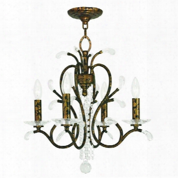 Livex Serafina Mini Chandelier In Hand Applied Venetian Golden Bronze