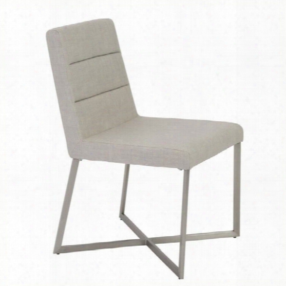 Maklaine Dining Chair In Gray And Stainless Steel