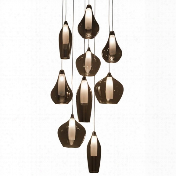 Nuevo Emma 9 Light Glass Pendant In Gray