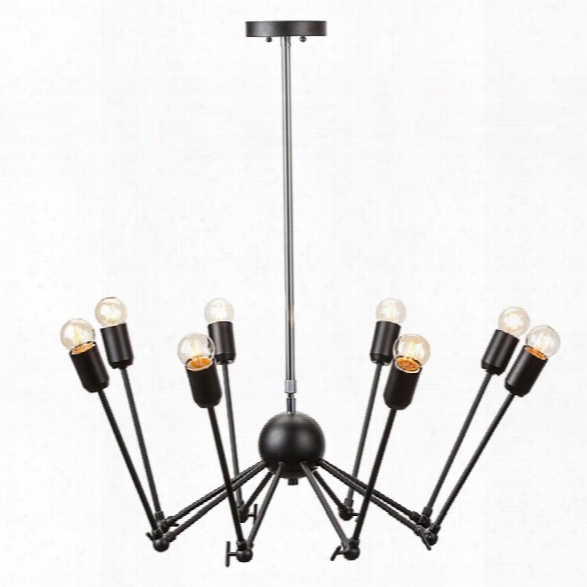 Nuevo Rebecca 8 Light Metal Adjustable Pendant In Black