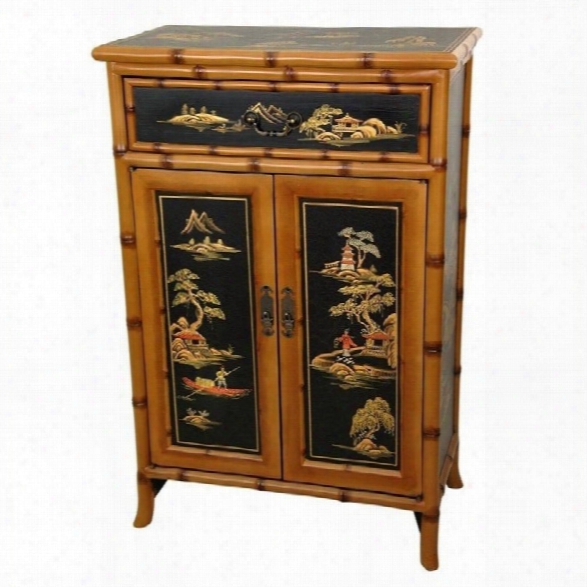 Oriental Furniture 36 Ching Shoe Cabinet In Black