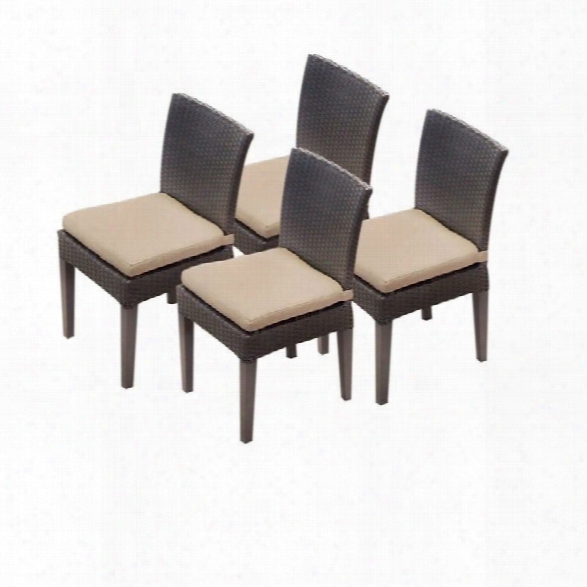 Tkc Napa Wicker Patio Dining Chairs In Wheat (set Of 4)