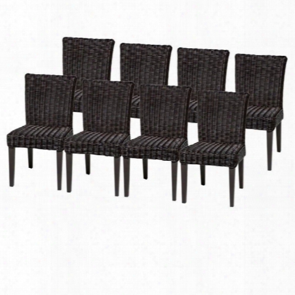Tkc Venice Wicker Patio Dining Chairs In Espresso (set Of 8)
