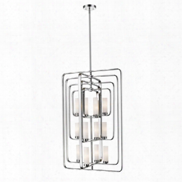 Z-lite Aideen 12 Light Pendant In Matte Opal And Chrome