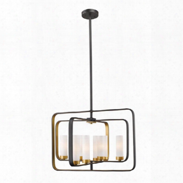 Z-lite Aideen 8 Light Pendant In Matte Opal And Bronze Gold