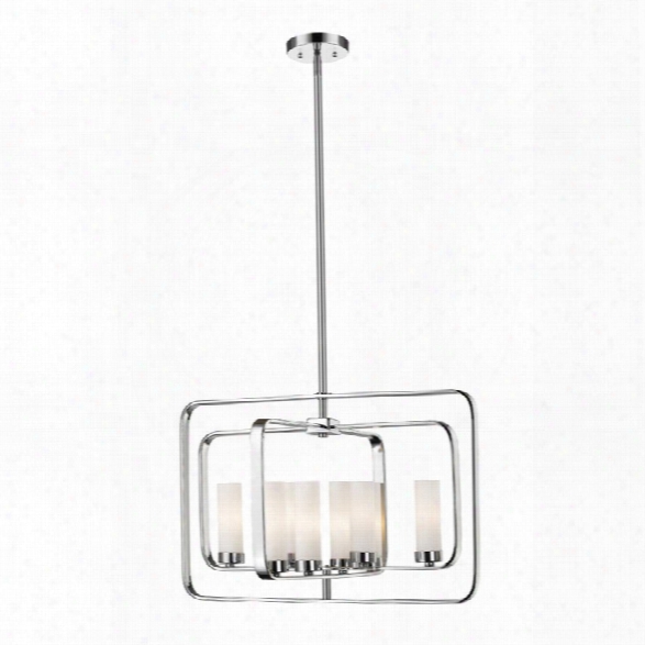 Z-lite Aideen 8 Light Pendant In Matte Opal And Chrome