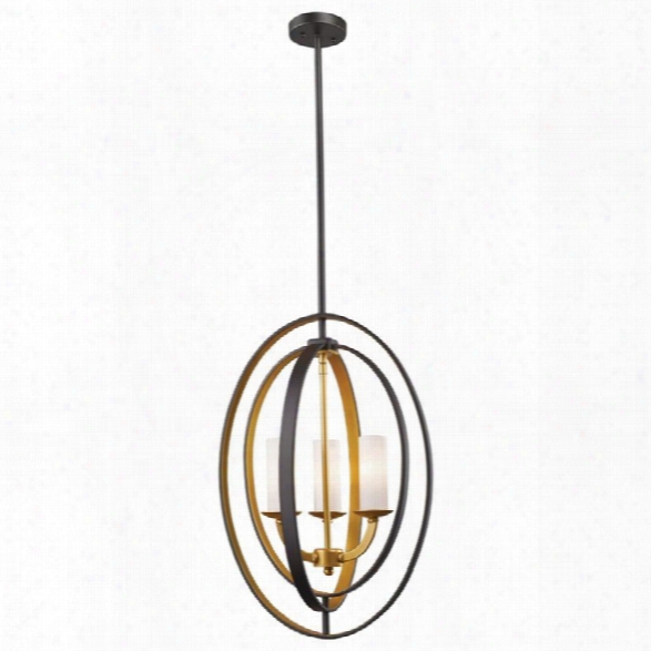 Z-lite Ashling 3 Light Pendant In Matte Opal And Bronze Gold