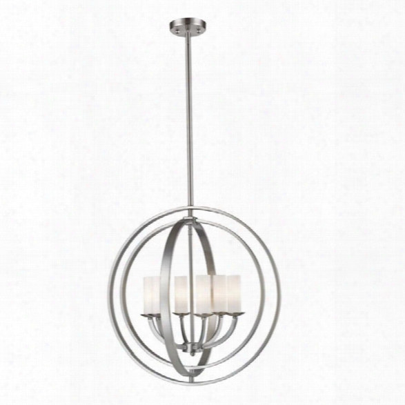 Z-lite Ashling 6 Light Pendant In Matte Opal And Brushed Nickel