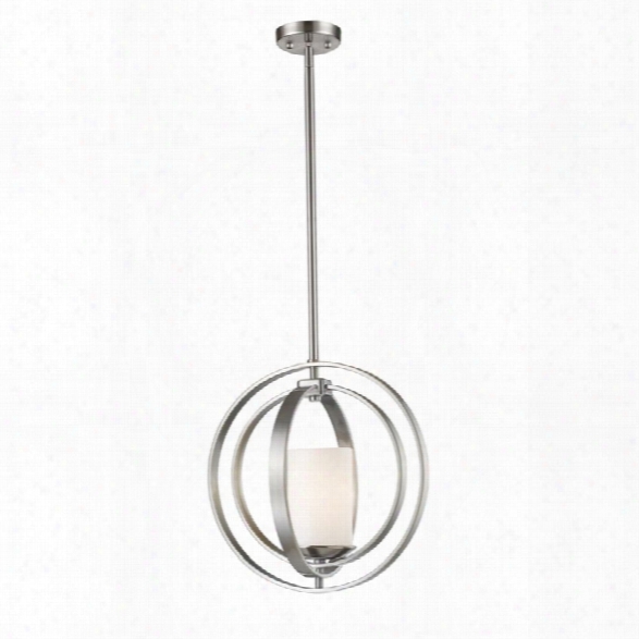 Z-lite Ashling Mini Pendant In Matte Opal And Brushed Nickel